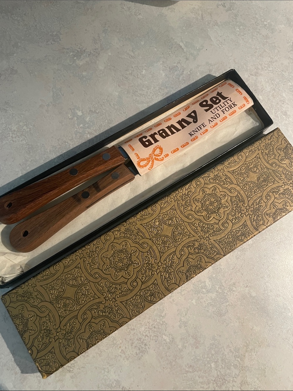 Vintage Vernco Wood-Handle Knife and Fork